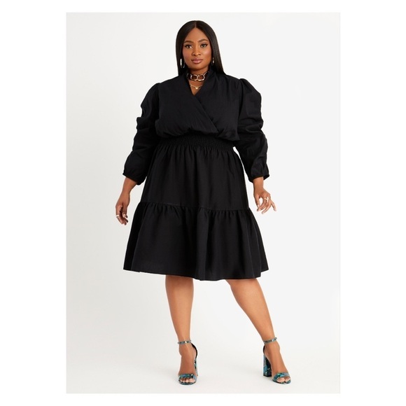 Ashley Stewart Poplin Fit N Flare Wrap Dress Size 26/28 - Picture 1 of 11